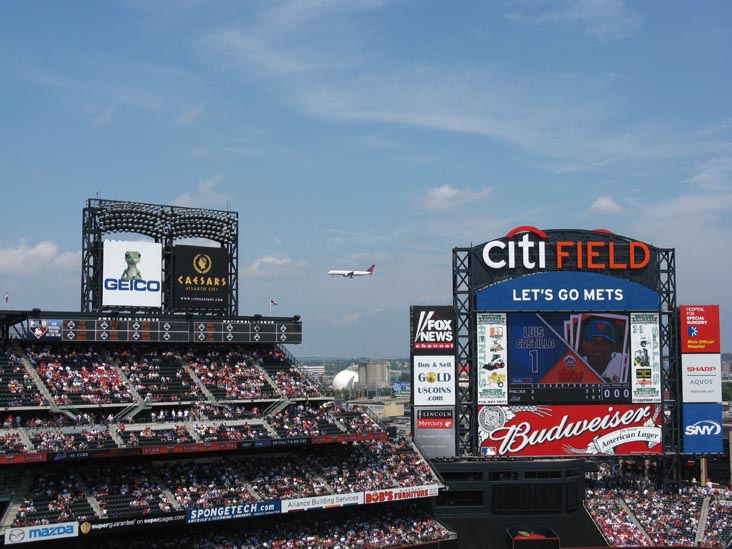LaGuardia-Bound Plane From Section 518, New York Mets vs. Philadelphia Phillies, Citi Field, Flushing Meadows Corona Park, Queens, August 24, 2009