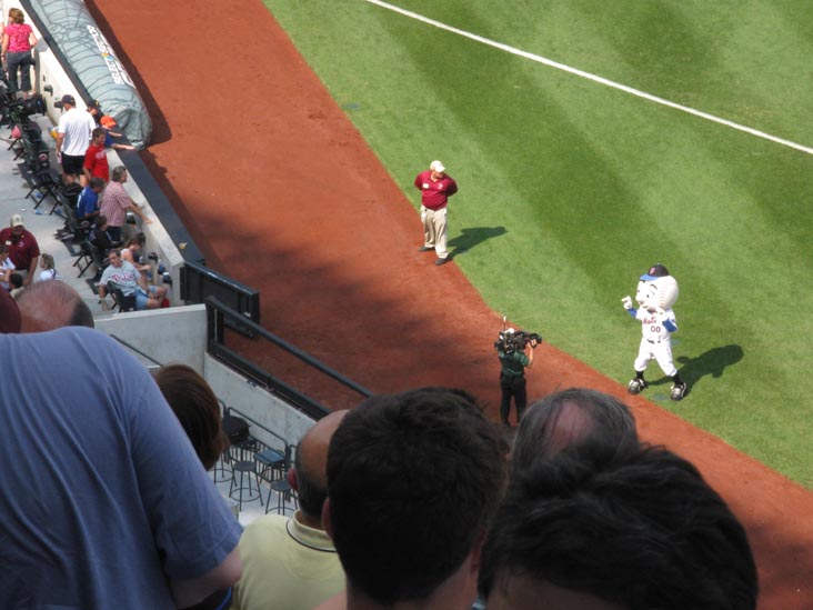 Mr. Met, View From Section 518, New York Mets vs. Philadelphia Phillies, Citi Field, Flushing Meadows Corona Park, Queens, August 24, 2009