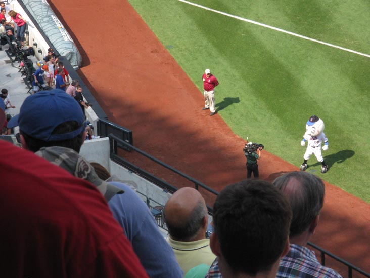 Mr. Met, View From Section 518, New York Mets vs. Philadelphia Phillies, Citi Field, Flushing Meadows Corona Park, Queens, August 24, 2009