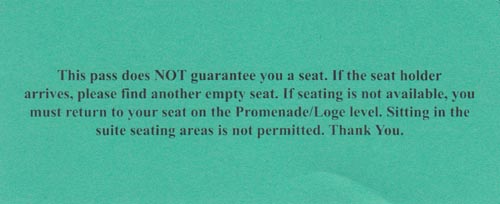 Courtside Pass Down, US Open Night Session, Arthur Ashe Stadium, Flushing Meadows Corona Park, Queens, September 3, 2009