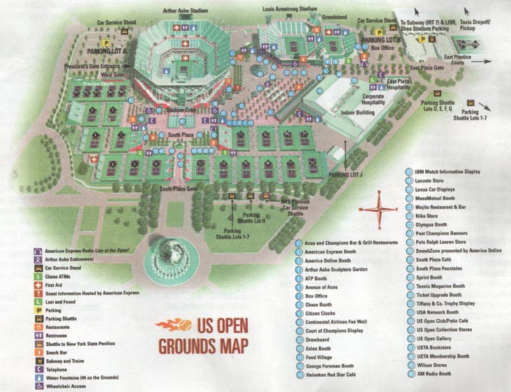 US Open Grounds Map