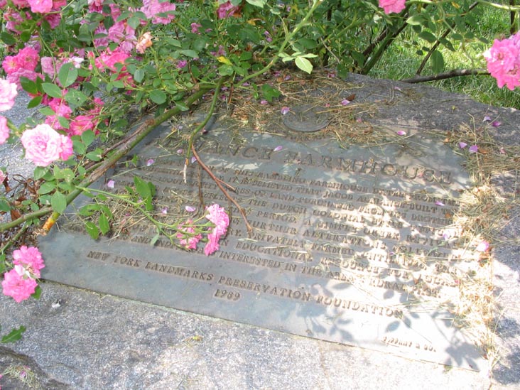 Landmarks Plaque, Jacob Adriance Farmhouse, Queens County Farm Museum, Glen Oaks, Queens, June 22, 2006