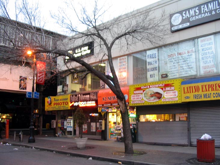 82nd Street and Roosevelt Avenue, SE Corner, Jackson Heights, Queens