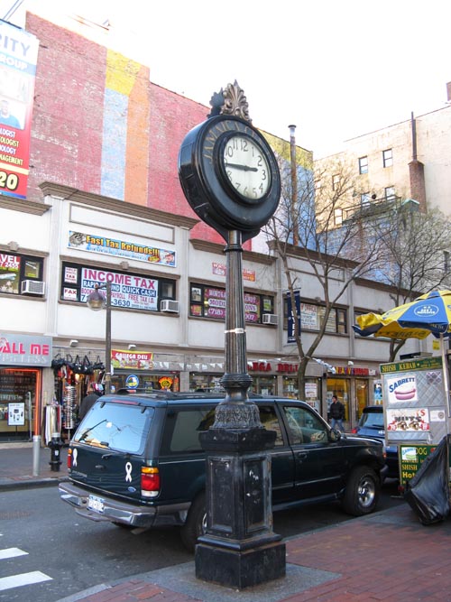 Sidewalk Clock, 161-11 Jamaica Avenue at Union Hall Street, SW Corner, Jamaica, Queens, December 16, 2009