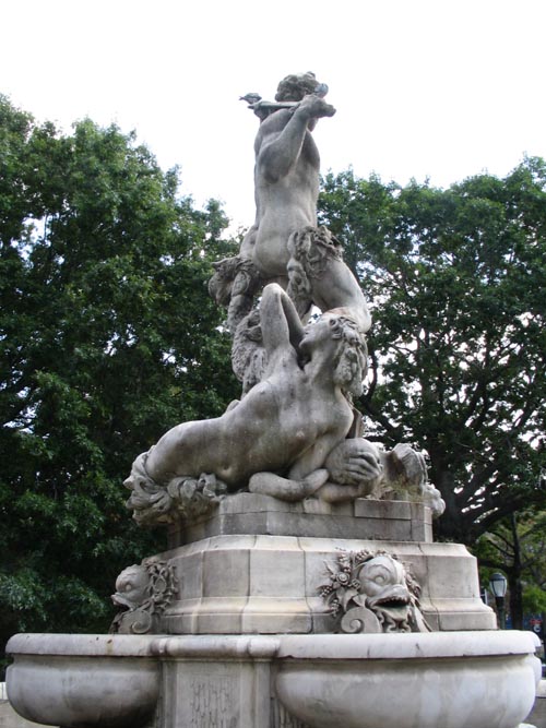 Rear View, Frederick MacMonnies' Civic Virtue, Queens Boulevard and Union Turnpike, NE Corner, Kew Gardens, Queens