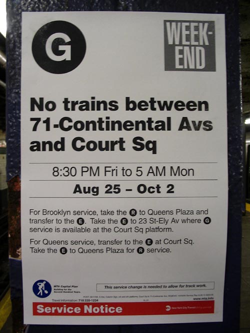 MTA Notice, 21st Street-Van Alst Station, Hunters Point, Long Island City, Queens
