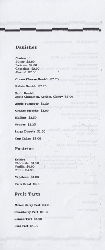 Cranky's Cafe Menu