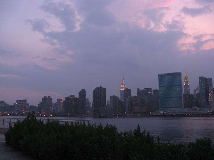 Manhattan Skyline From North Recreation and Interpretive Area, Gantry Plaza State Park, Hunters Point, Long Island City, Queens, July 28, 2009
