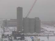 Taking Down the Norval Cement Silos, Hunters Point, Long Island City, Queens, 2003-2004