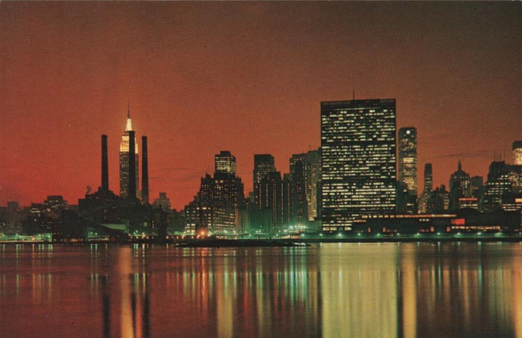 Postcard of Midtown Manhattan From Hunters Point, Long Island City, Queens, ca. 1960s