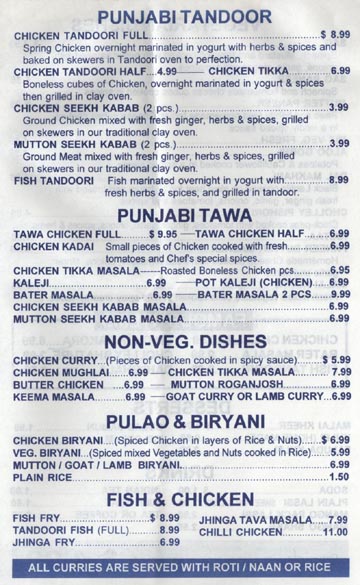 Five Stars Punjabi Tandoor, Tawa, Non-Vegetarian Dishes, Pulao & Biryani and Fish & Chicken Dishes