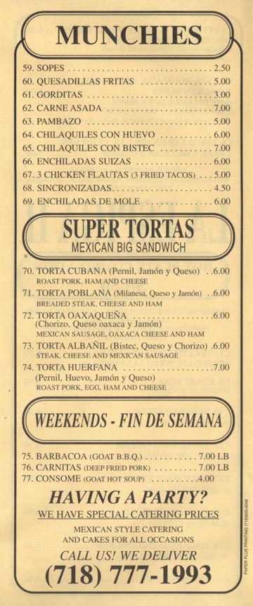 Las Espiga II Munchies and Super Tortas