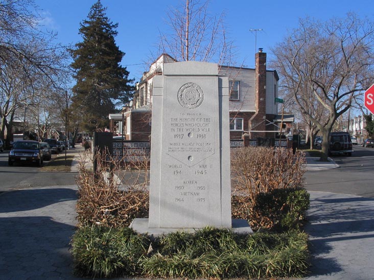 War Memorial, Middle Village Veterans Triangle, Middle Village, Queens
