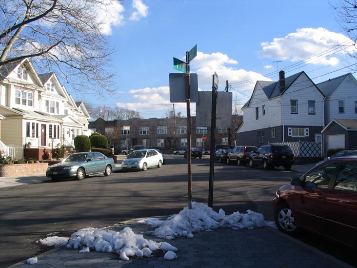 77th Street and Gray Street, Looking South, Middle Village Veterans Triangle, Middle Village, Queens