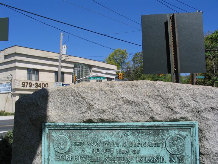 Egbertville War Memorial, Richmond Road and Rockland Avenue, SE Corner, Egbertville, Staten Island