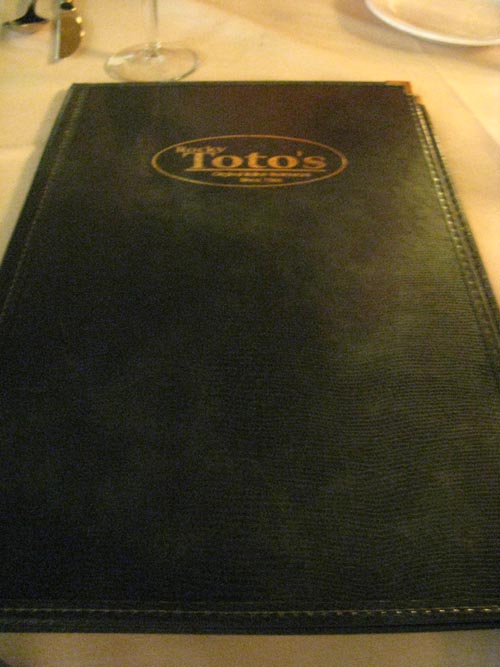 Menu, Rocky Toto's, 7324 Amboy Road, Tottenville, Staten Island, June 7, 2008, 6:04 p.m.