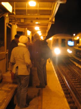 Train Arriving, Dongan Hills Station, Staten Island, December 18, 2004