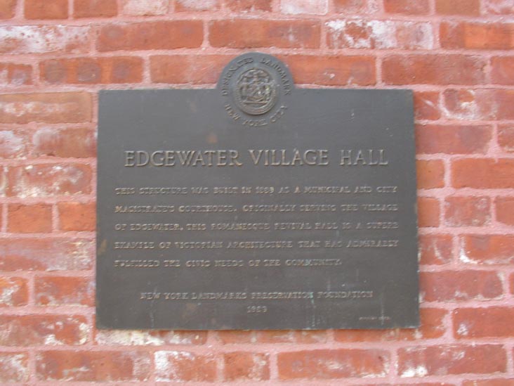 Landmarks Plaque, Staten Island Village Hall, 111 Canal Street, Tappen Park, Stapleton, Staten Island