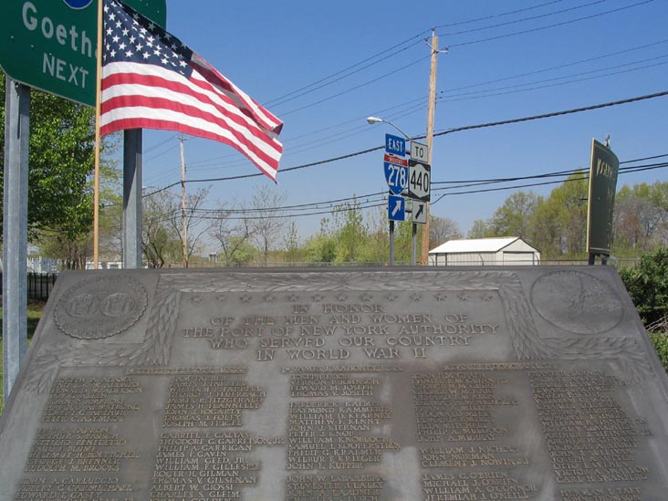 Port Authority World War II Honor Roll, Joseph Manna Park, Staten Island