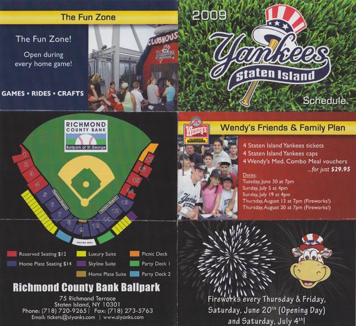 2009 Staten Island Yankees Schedule