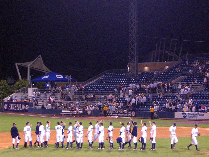 Staten Island Yankee Win, Brookyn Cyclones vs. Staten Island Yankees, August 28, 2006, Richmond County Bank Ballpark, St. George, Staten Island