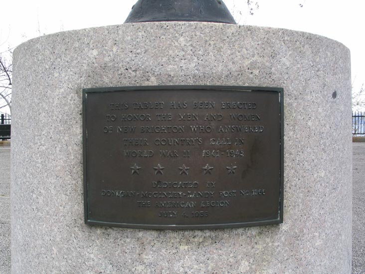 New Brighton Memorial, North Shore Esplanade, St. George, Staten Island