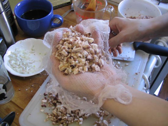 Duxelles: Filling the Cheesecloth