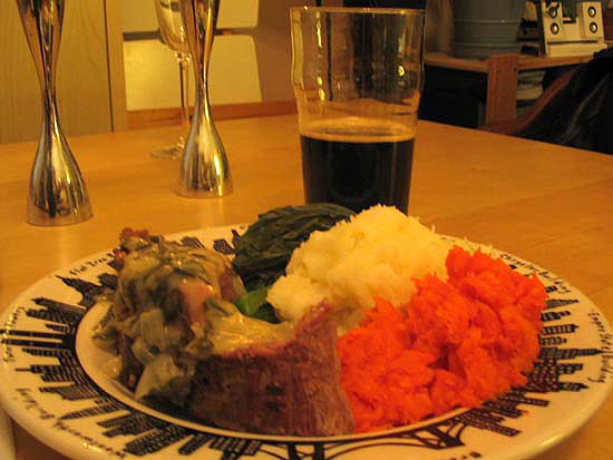 Corned Beef Served With Stout