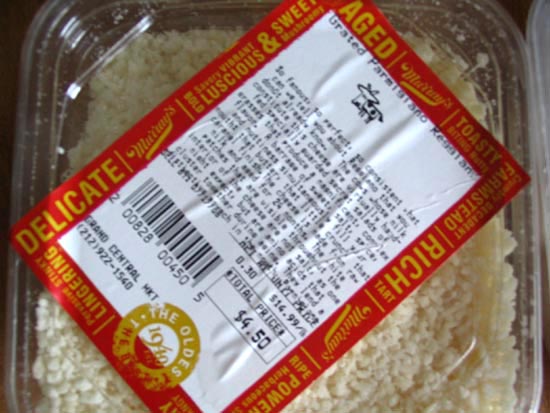 Grated Parmigiano Reggiano Cheese For Sloppy Giuseppe