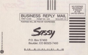 Sassy Magazine Subscription Card, Ca. 1993
